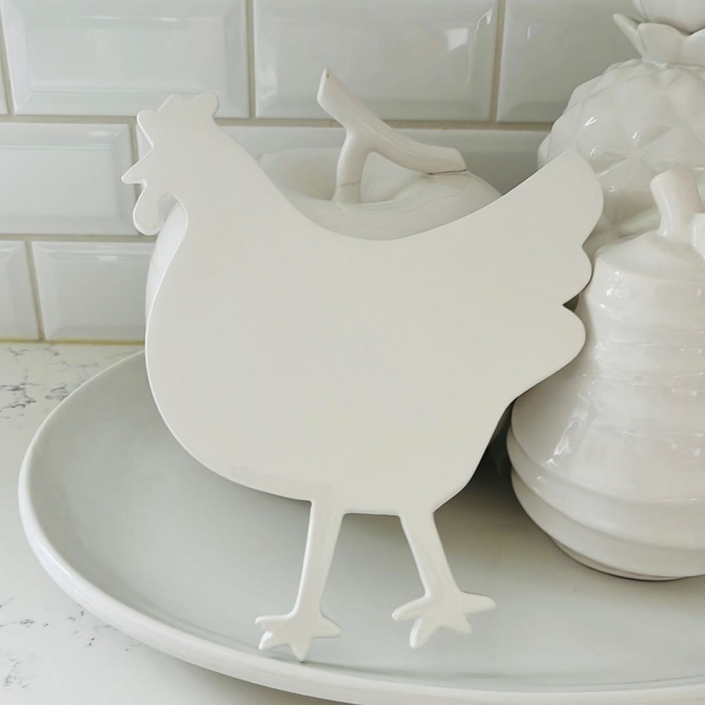 Crate&Barrel White Chicken Trivet